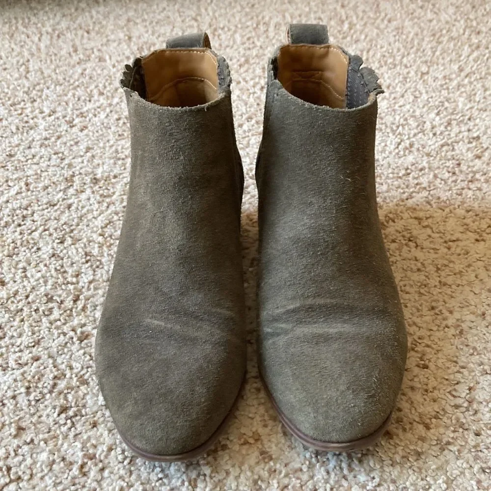 Jack Rogers Women’s Olive Green Suede Ankle Boots Booties 6.5 M